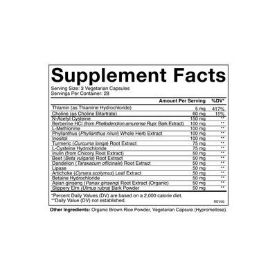 Cymbiotika Australia Liver Health Supplement Facts