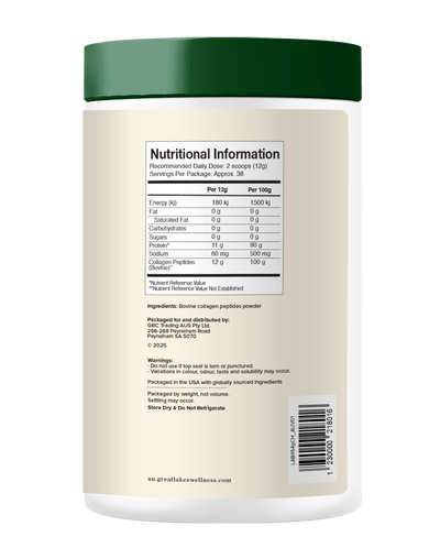 Great Lakes Collagen Australia Supplement Facts