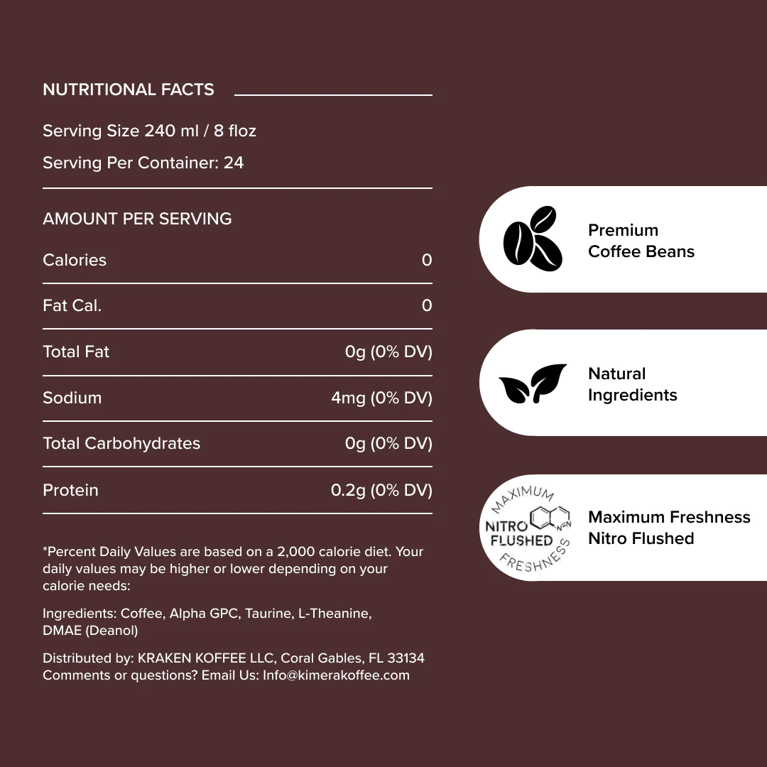 Kimera Koffee Australia Dark Supplement Facts