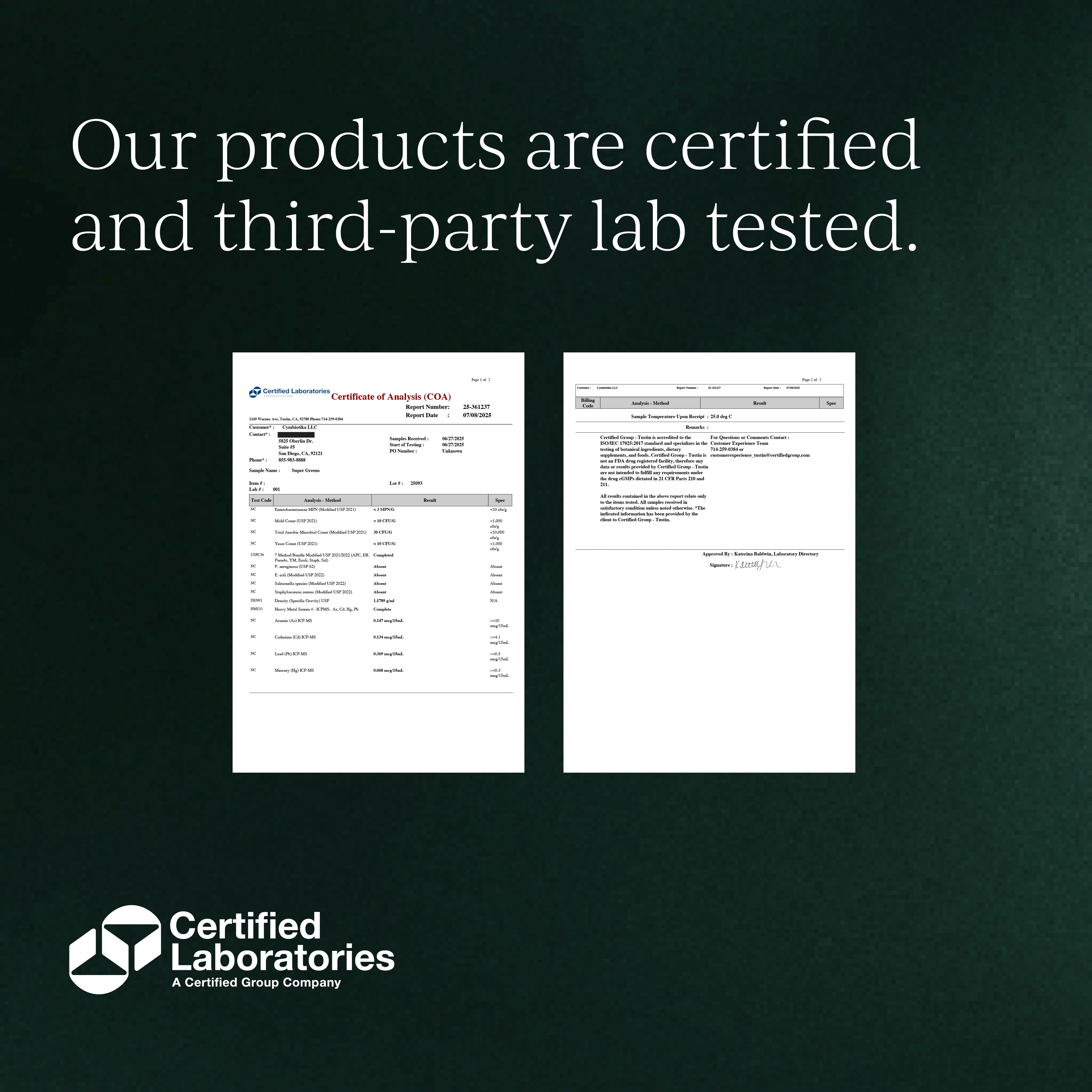 Lab tested super greens Australia