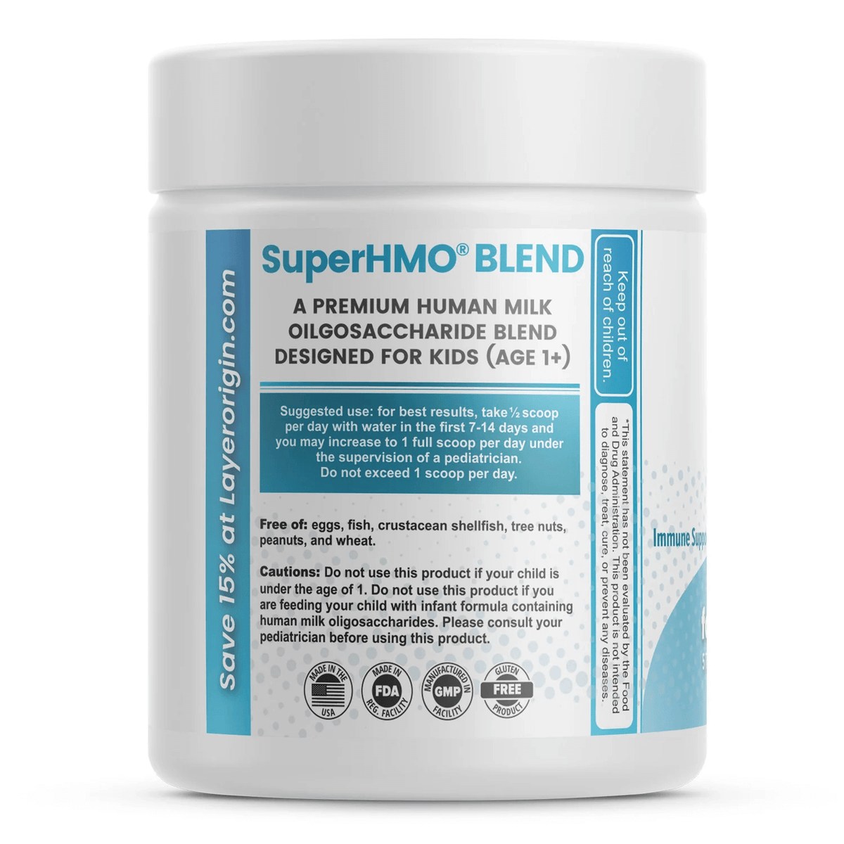 Layer Origin Australia PureHMO for Kids Super Prebiotic Powder - 2 HMOs Suggested Use