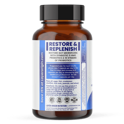 Layer Origin Australia SuperHMO Synbiotic Capsules Label
