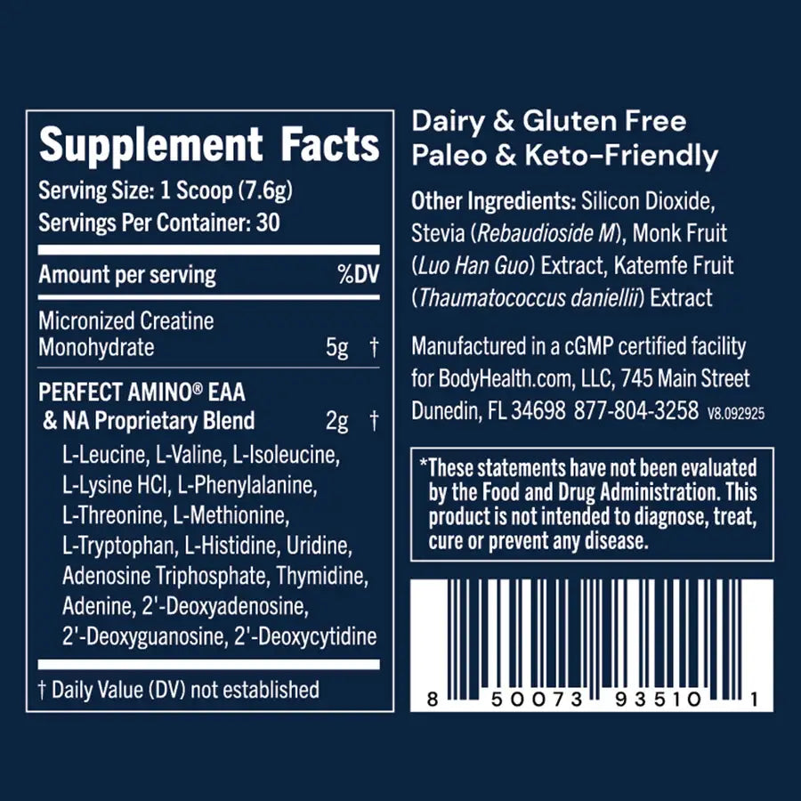 PerfectAmino Australia Creatine Powder Supplement Facts