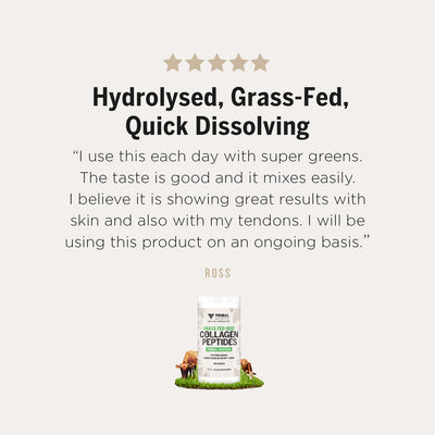 Primal Collective Australia Grass Fed Beef Collagen Peptides Testimonial - Hydrolysed, Grass-Fed, Quick Dissolving
