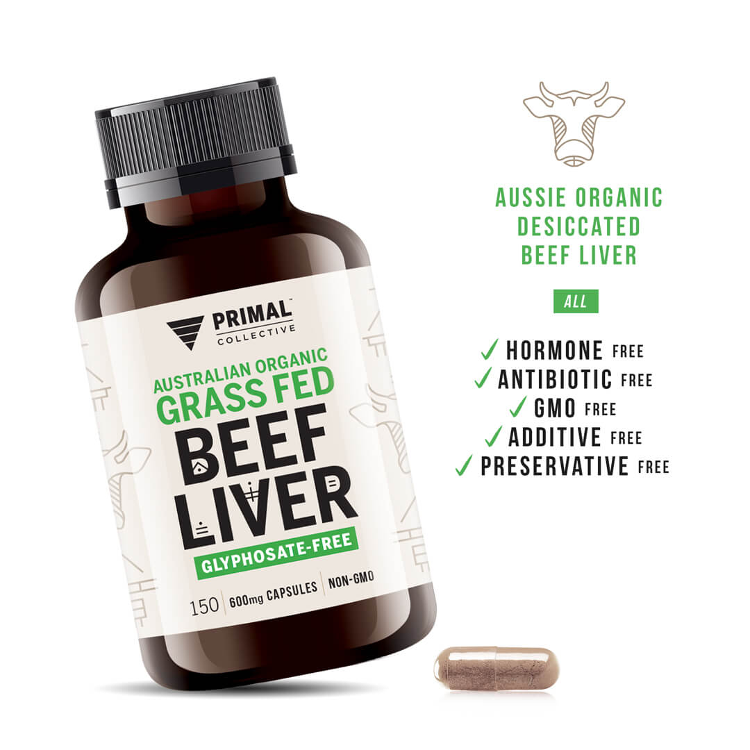 Primal Collective Australia Grass Fed Beef Liver Capsules Aussie Organic