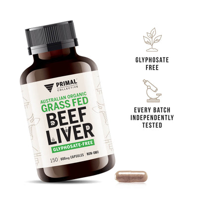 Primal Collective Australia Grass Fed Beef Liver Capsules Glyphosate Free