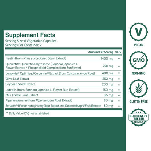 Qualia Senolytics Australia Supplement Facts