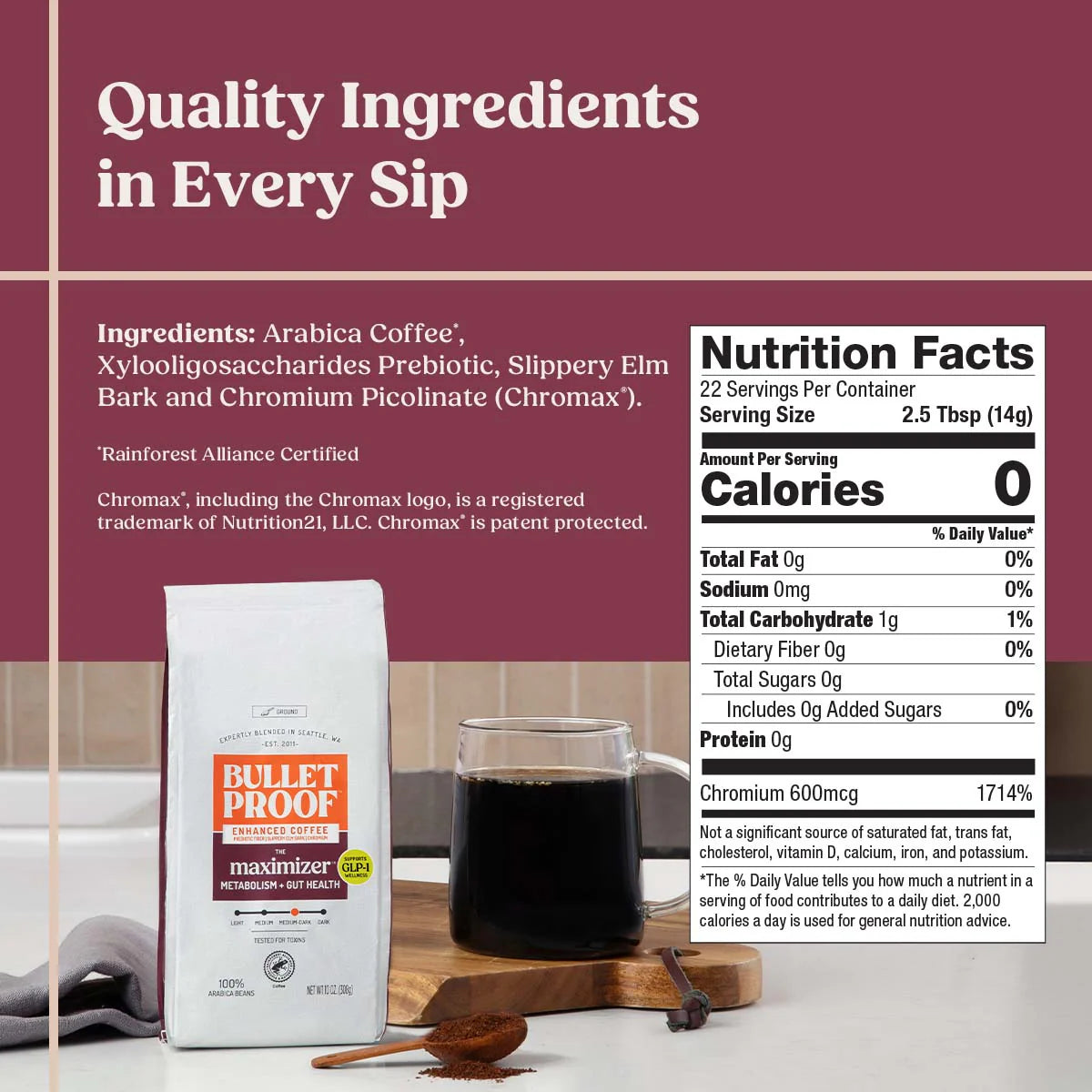 bulletproof australia the maximizer ground coffee ingredients