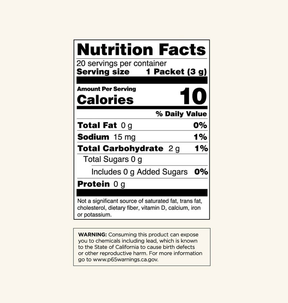 Four Sigmatic Lion&#39;s Mane Mushroom Elixir Nutrition Facts